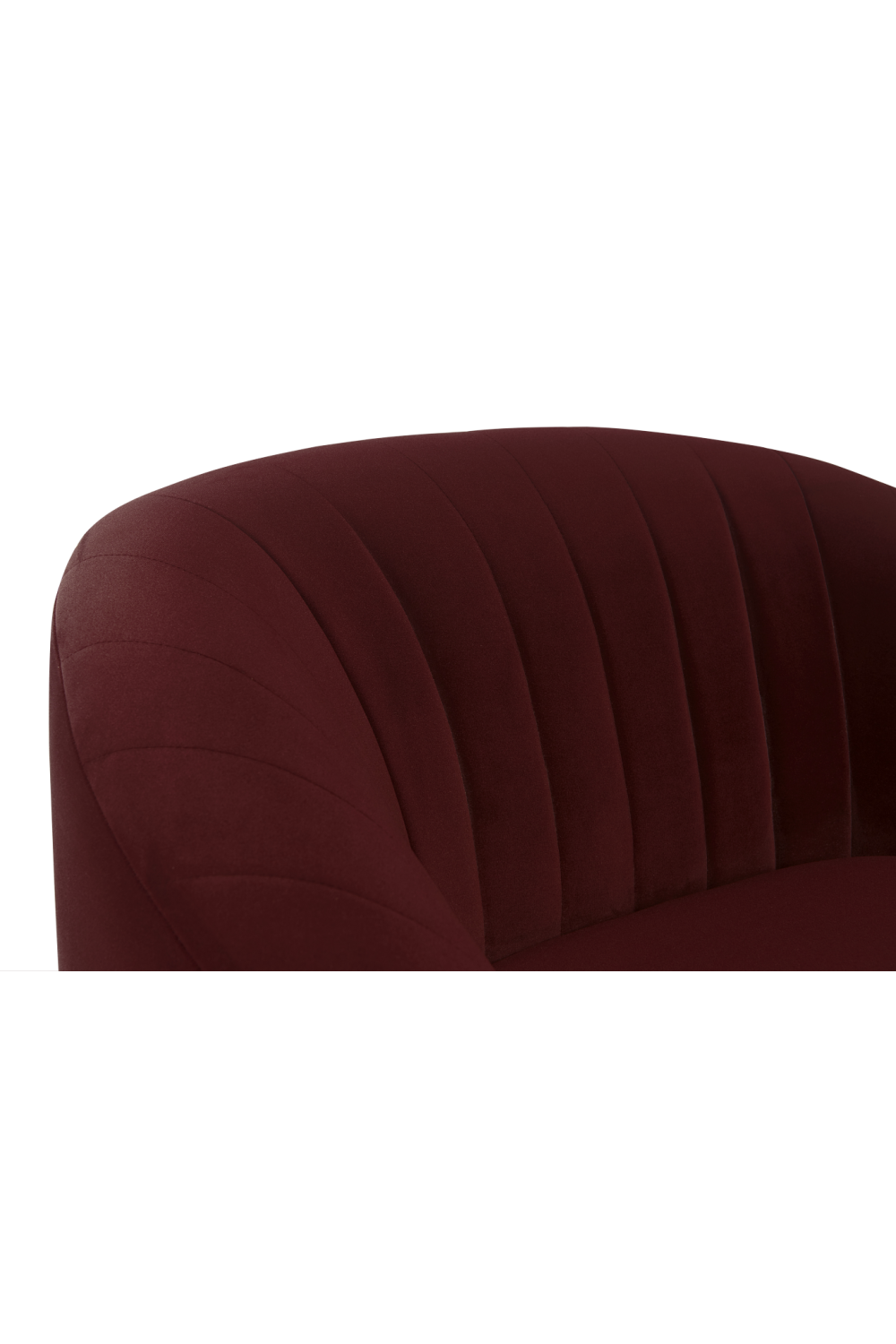 Merlot Velvet Channel-Tufted Lounge Chair - Brass Base by Splendido Accent Chair, alternate view 8