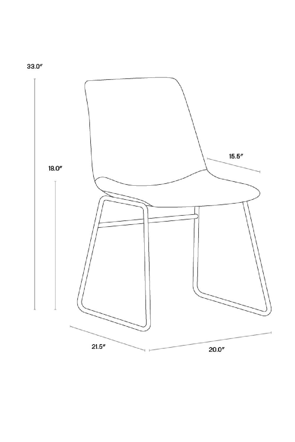 Leather Look Mid-Century Dining Chairs (2) by Splendido Cal, alternate view 9