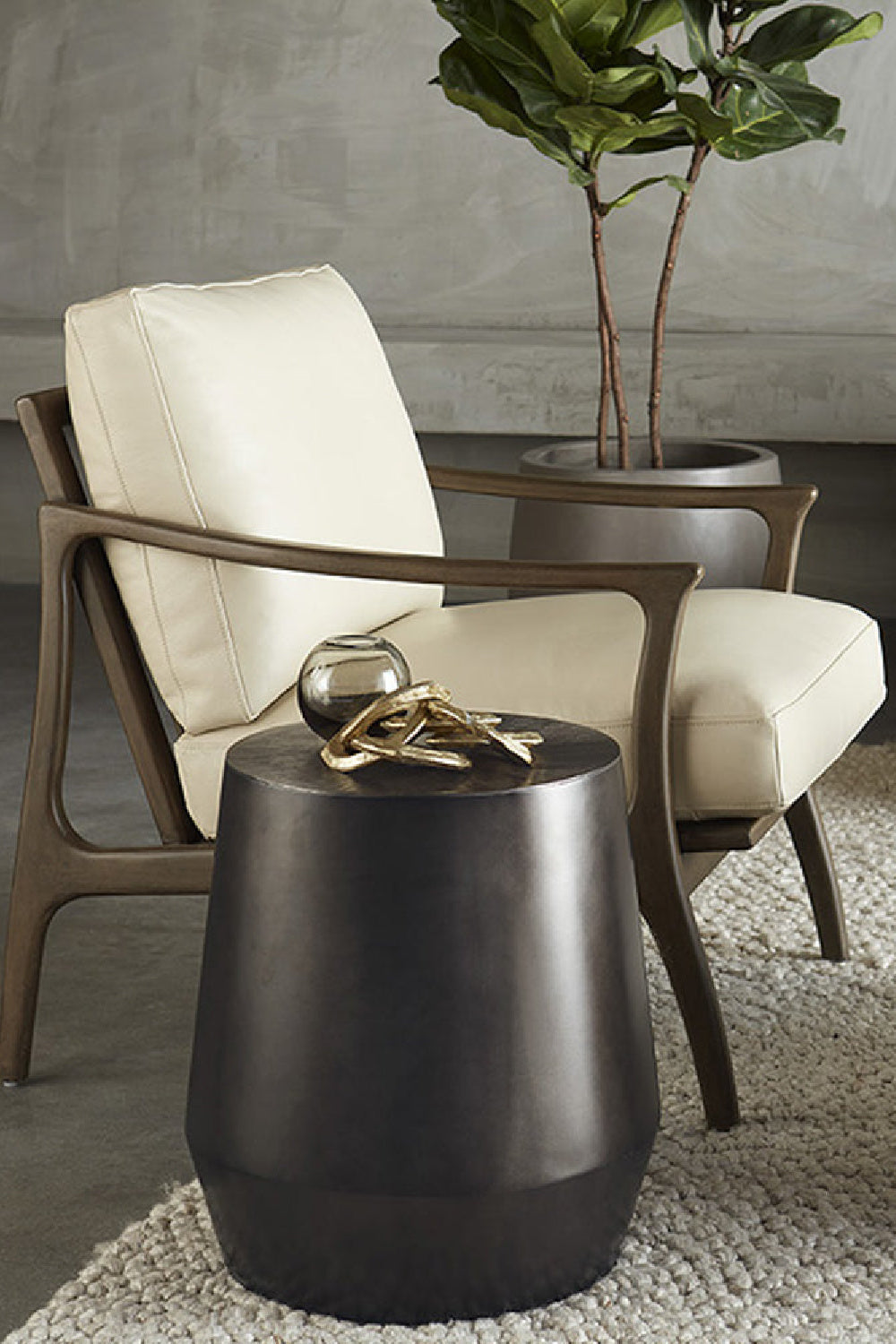 Etched Aluminum End Table by Splendido Creed Side Table, alternate view 11
