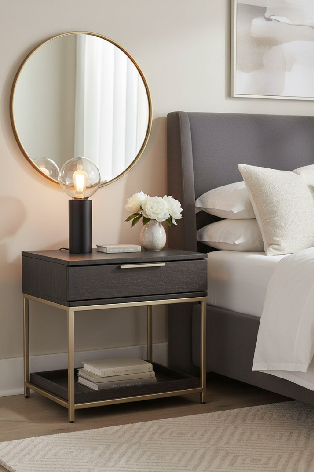 1-Drawer Oak Nightstand S by Splendido Rebel, alternate view 15