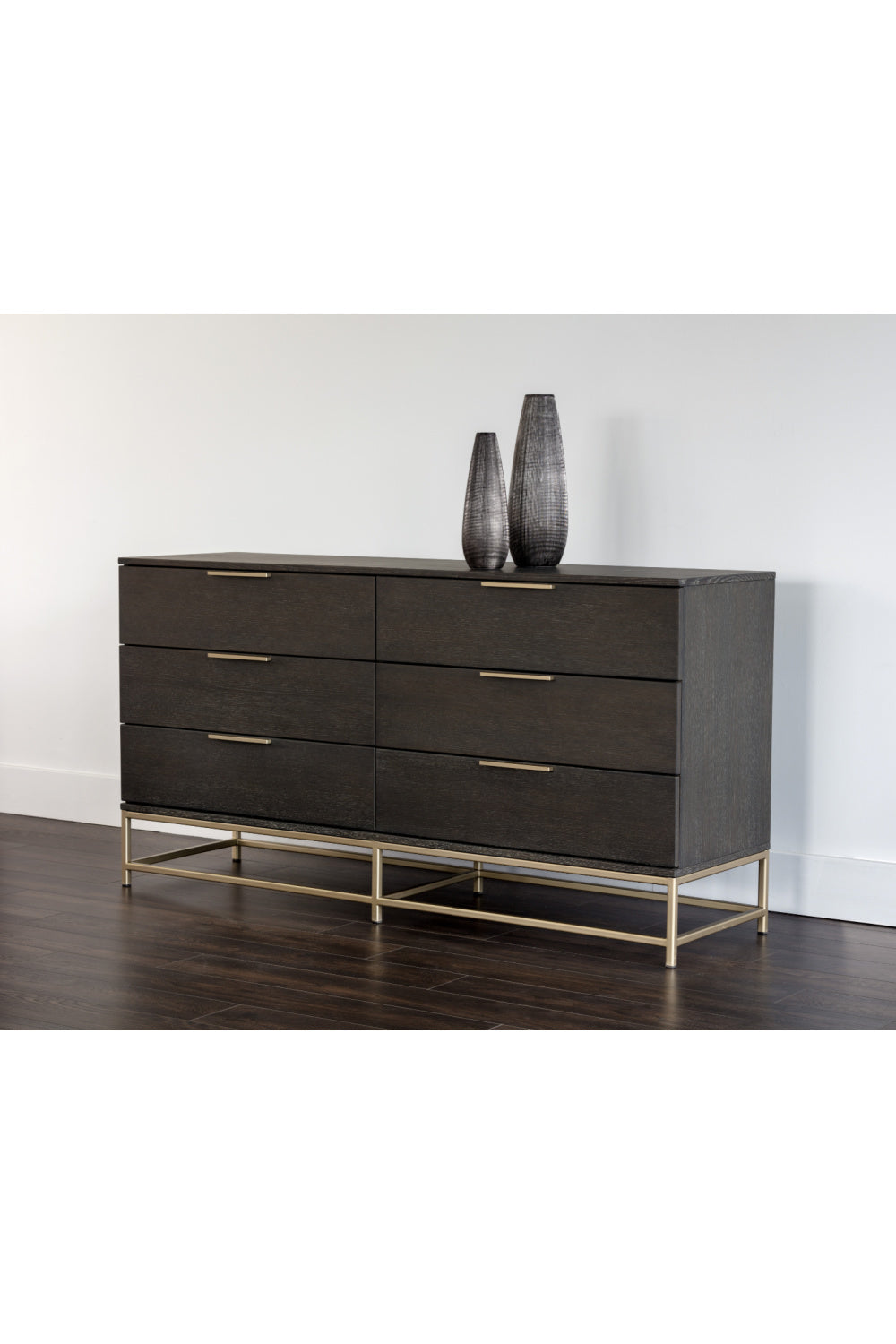 Dark Gray Oak 6-Drawer Dresser by Splendido Rebel, alternate view 8