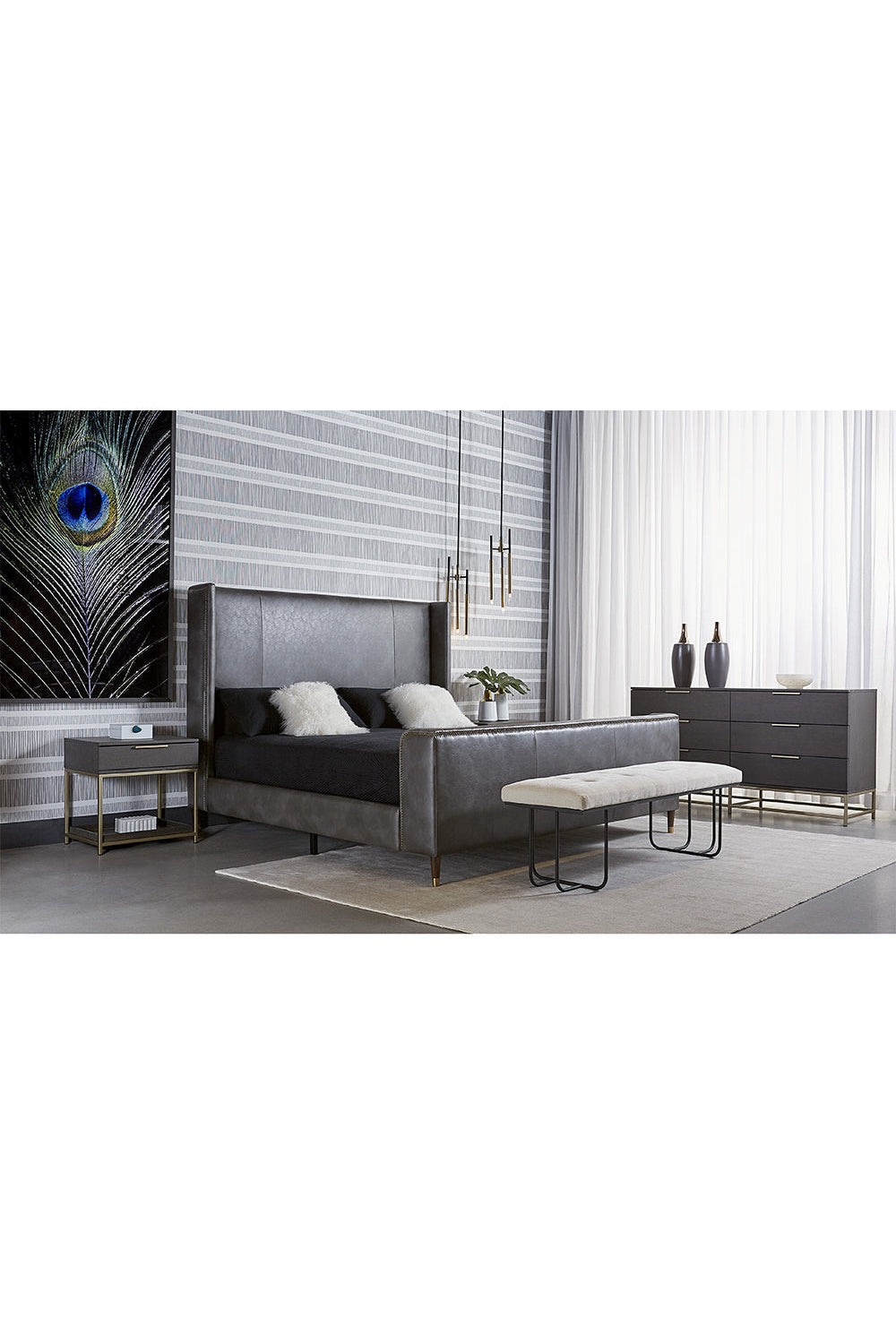 Dark Gray Oak 6-Drawer Dresser by Splendido Rebel, alternate view 9