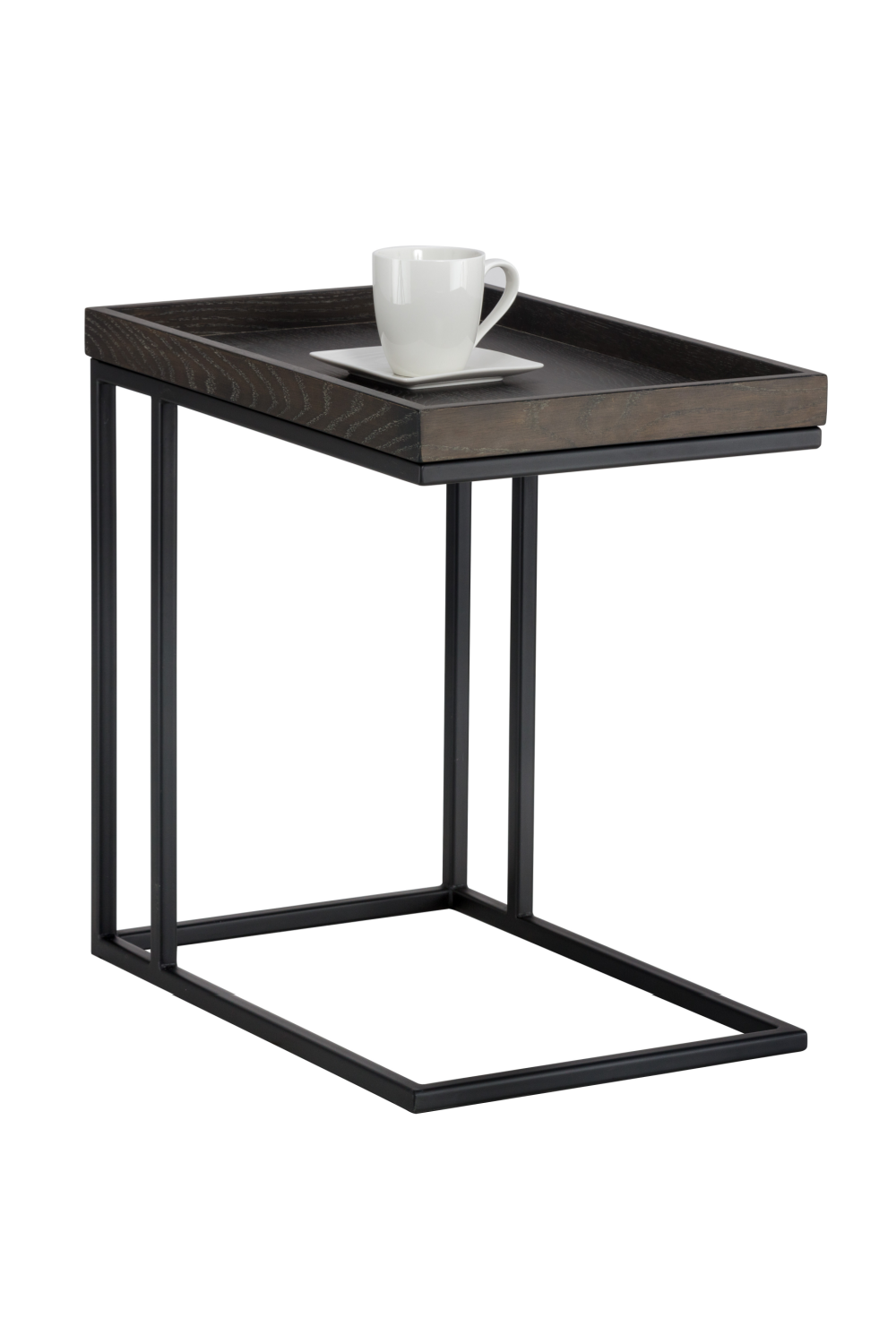 Gray Oak C-Shaped Side Table by Splendido Arden, alternate view 4