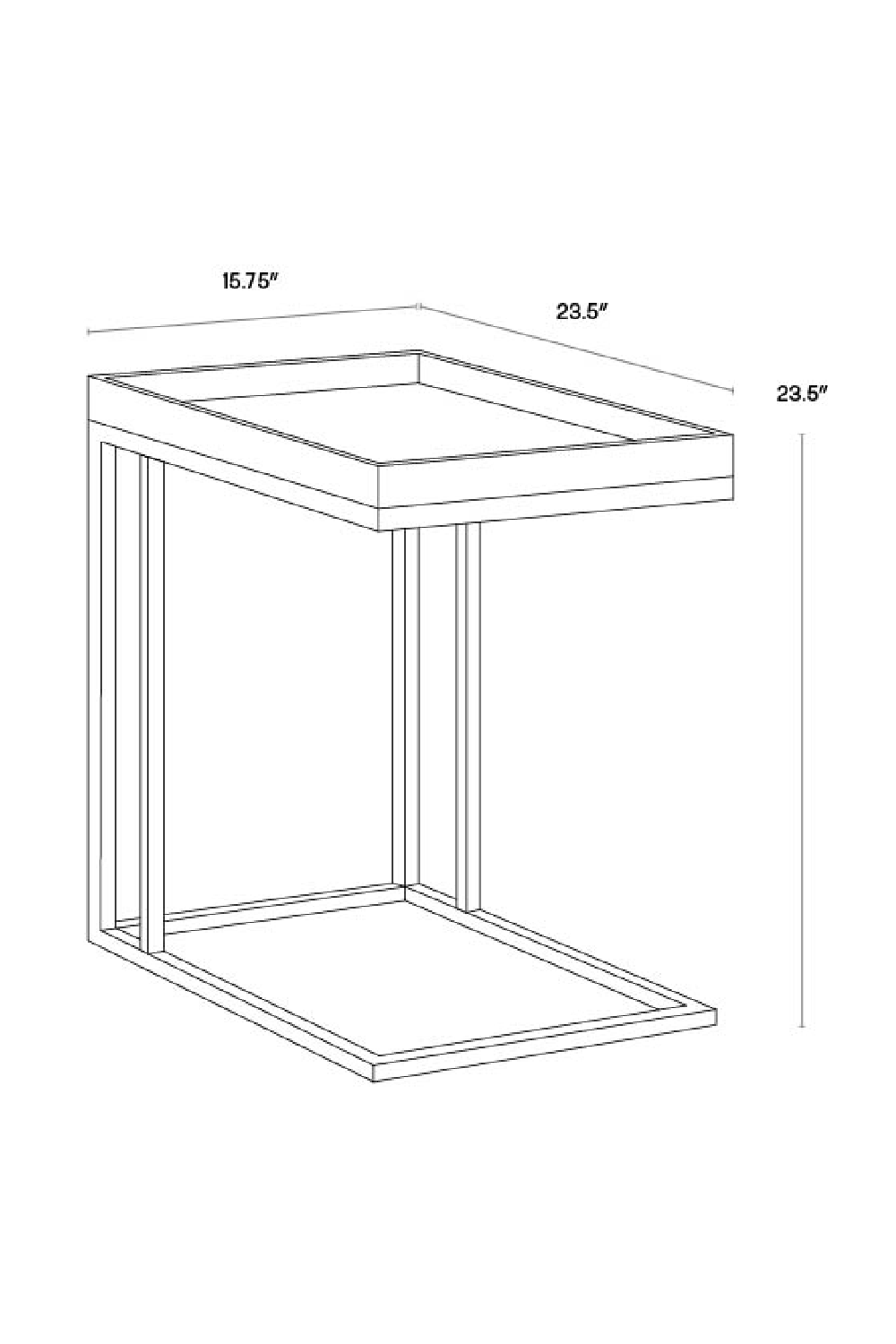 Gray Oak C-Shaped Side Table by Splendido Arden, alternate view 6