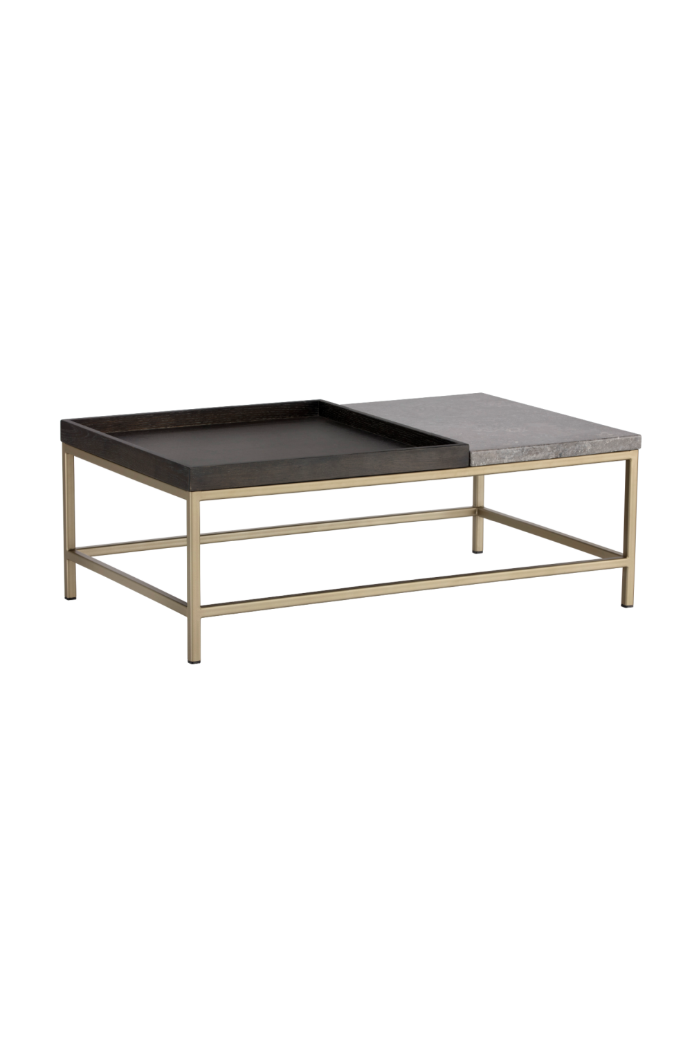 Wooden Tray Marble Coffee Table by Splendido Arden