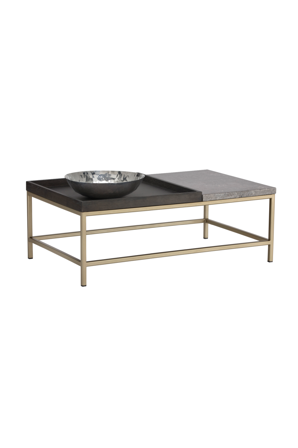 Wooden Tray Marble Coffee Table by Splendido Arden, alternate view 3