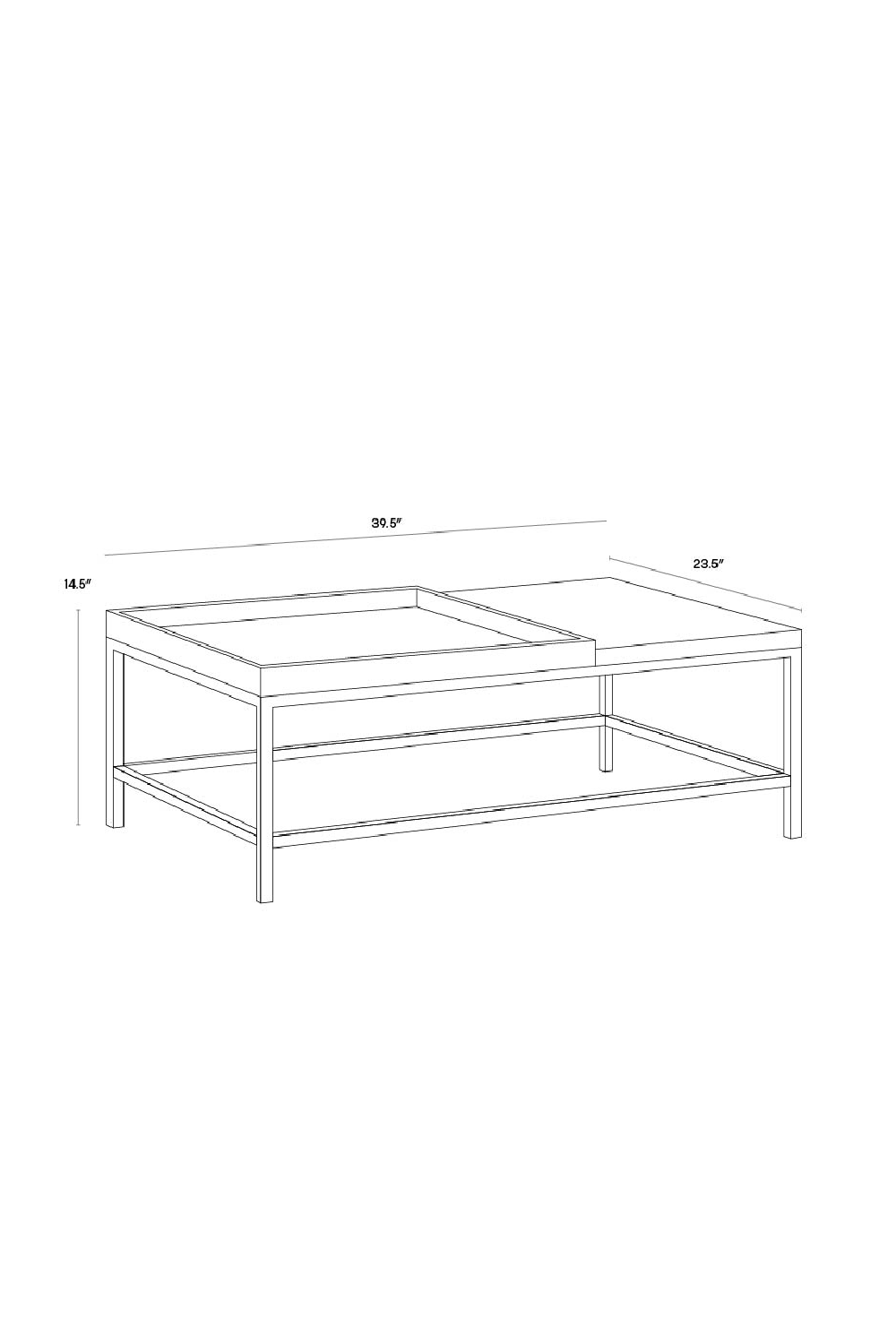Wooden Tray Marble Coffee Table by Splendido Arden, alternate view 8