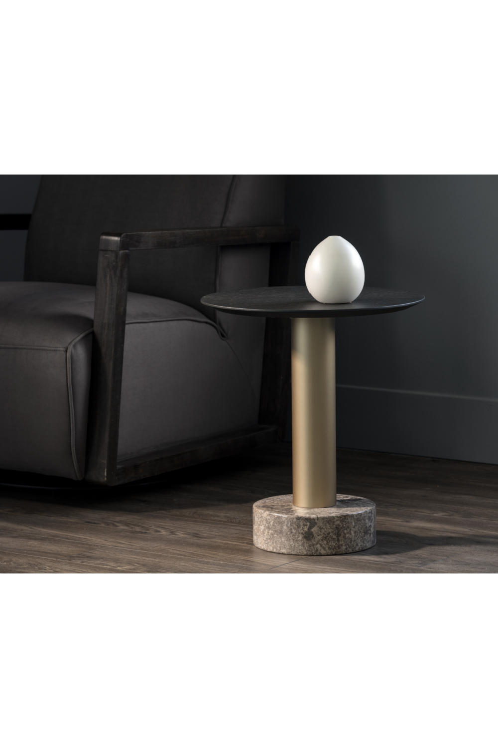 Black Oak Top End Table by Splendido Monaco Side Table, alternate view 5