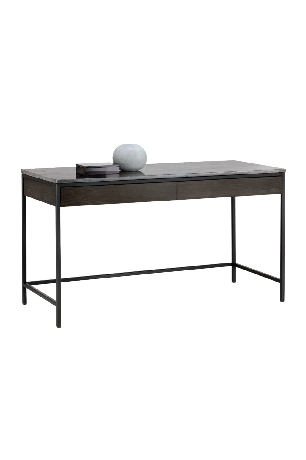 Gray Marble 2-Drawer Console Table by Splendido Stamos, alternate view 3