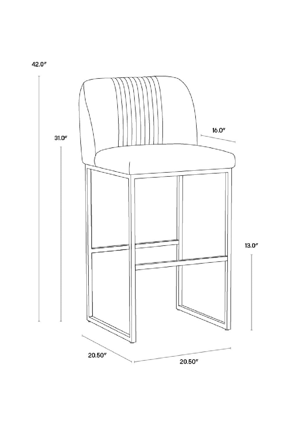 Gray Runch-Back Bar Stool by Splendido Nevin Barstool, alternate view 7