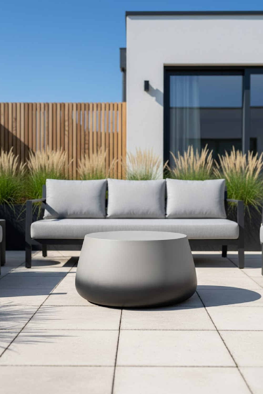 Ombre Concrete Drum Indoor/Outdoor Coffee Table by Splendido Aries, alternate view 2