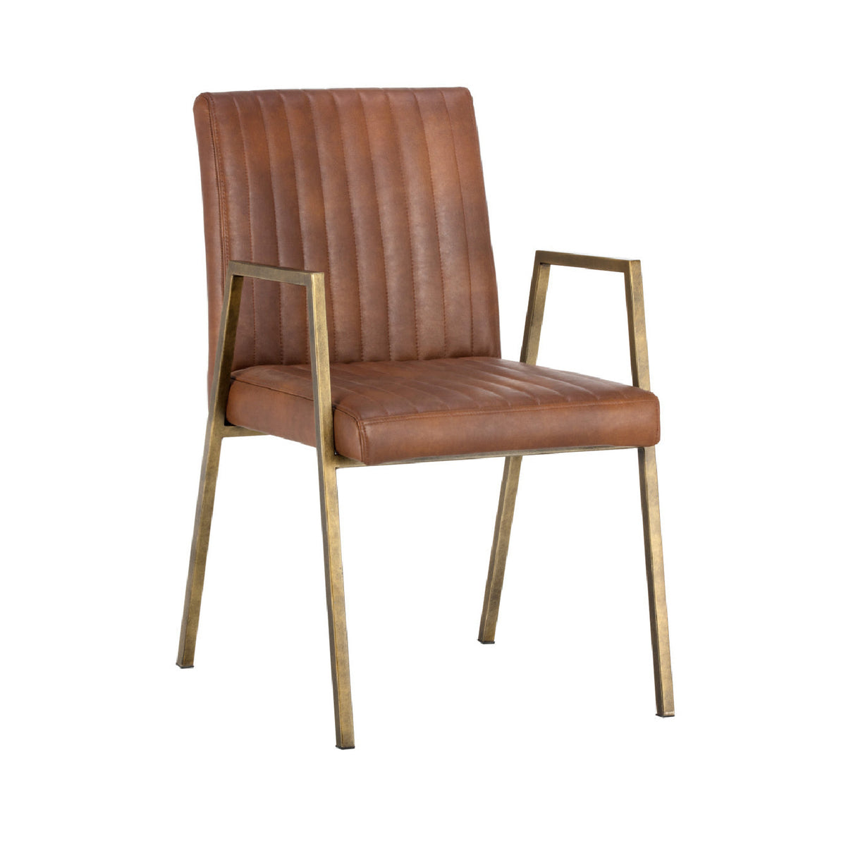 Channeled Leather Look Dining Chair | Splendido Homer