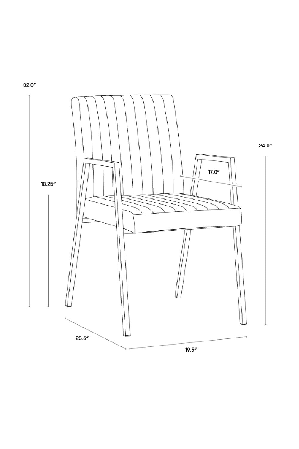 Channeled Leather Look Dining Chair by Splendido Homer, alternate view 10