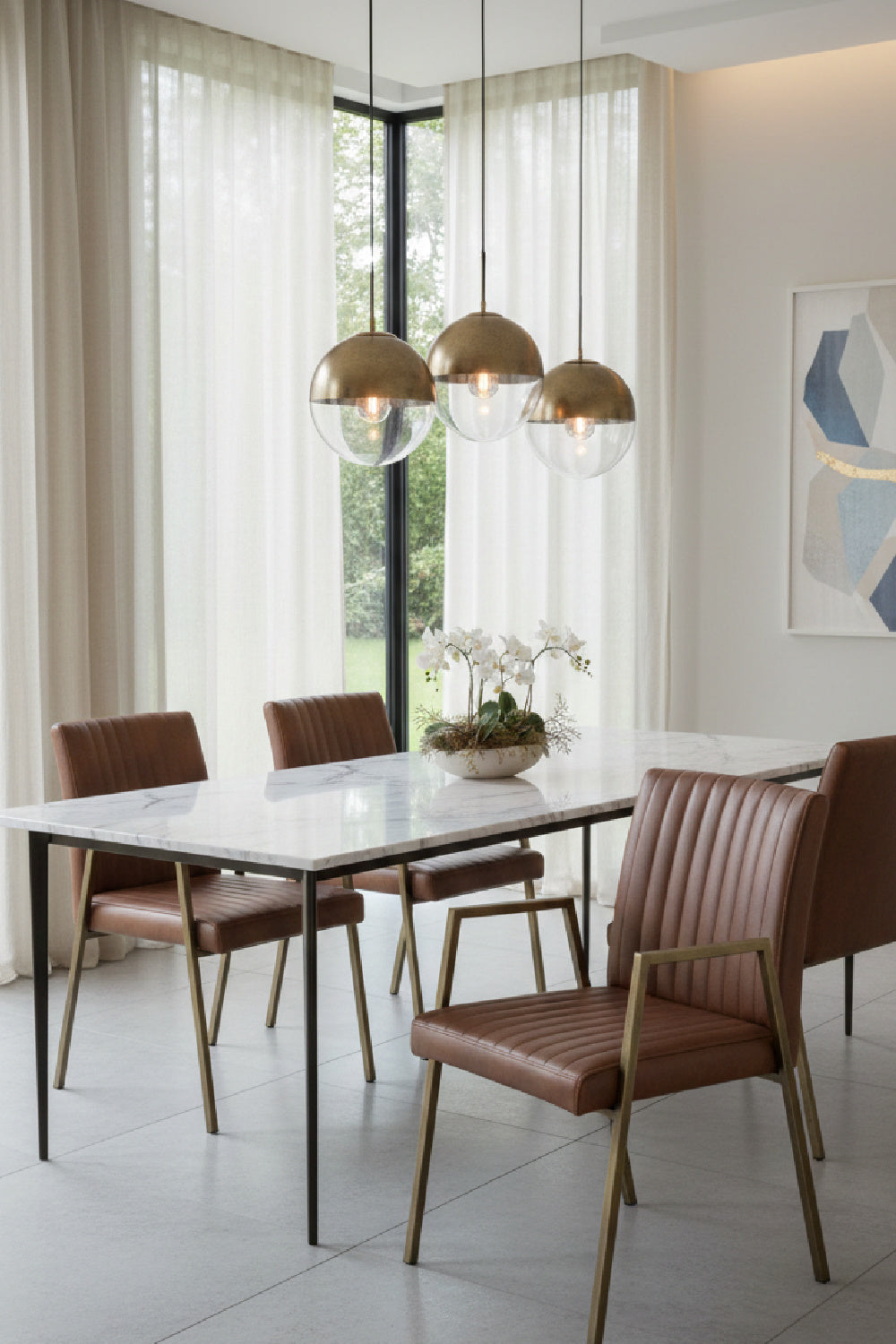 Channeled Leather Look Dining Chair by Splendido Homer, alternate view 2