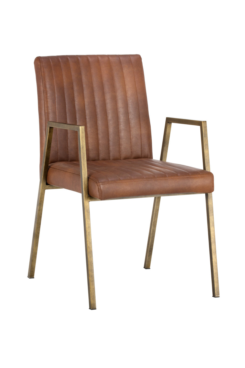 Channeled Leather Look Dining Chair by Splendido Homer