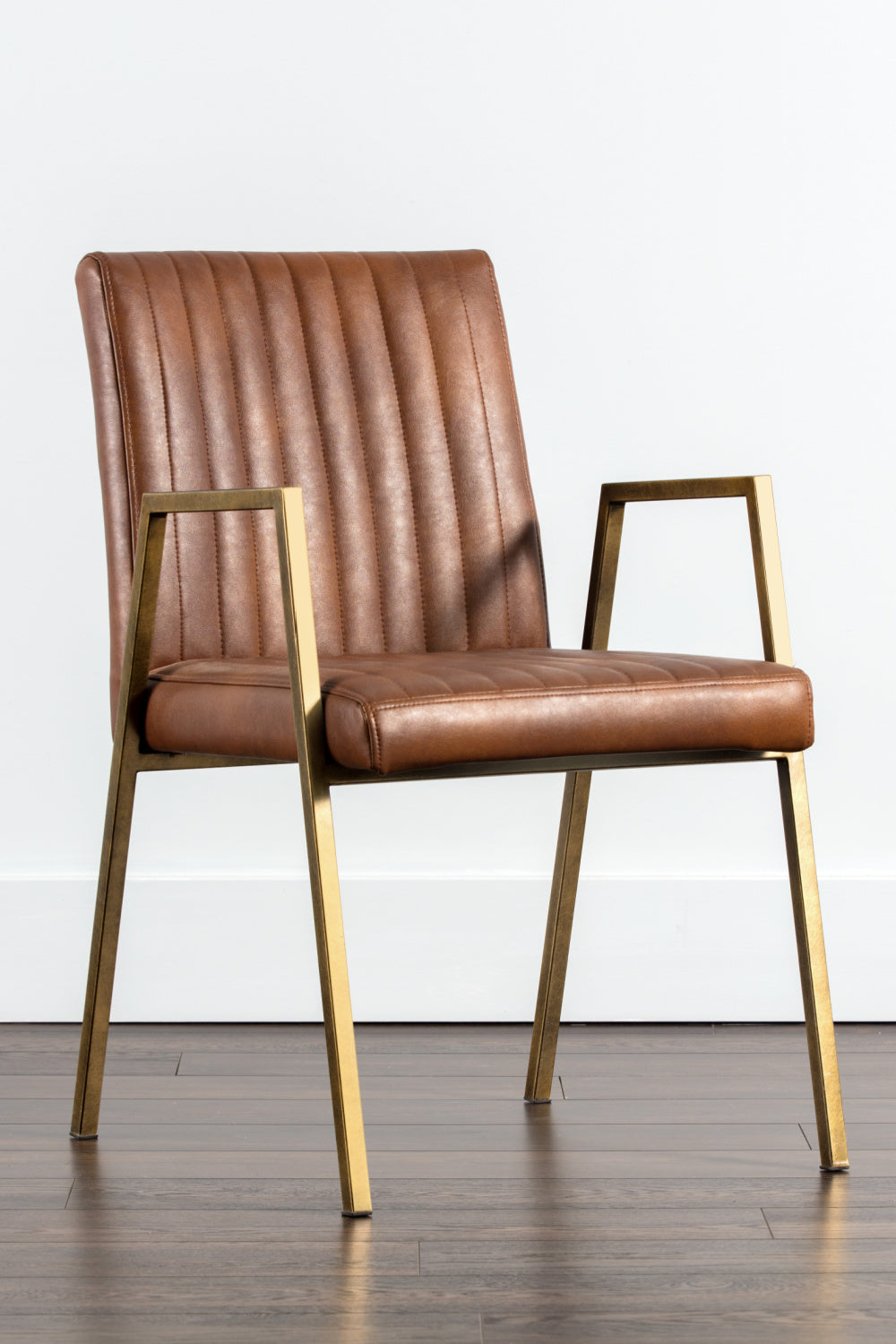 Channeled Leather Look Dining Chair by Splendido Homer, alternate view 9