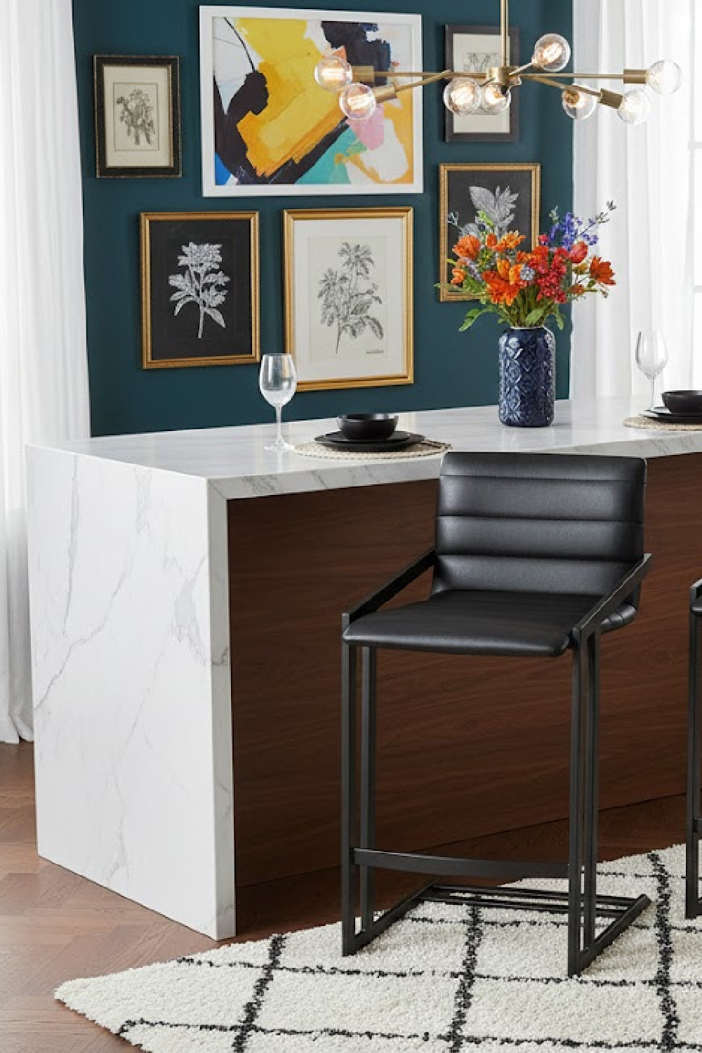 Channel-Tufted Counter Stool by Splendido Webber, alternate view 2