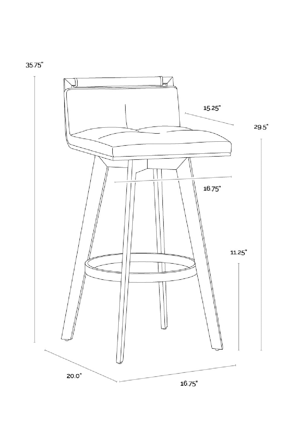 Leather-Look Swivel Bar Stool by Splendido Arizona Barstool, alternate view 9