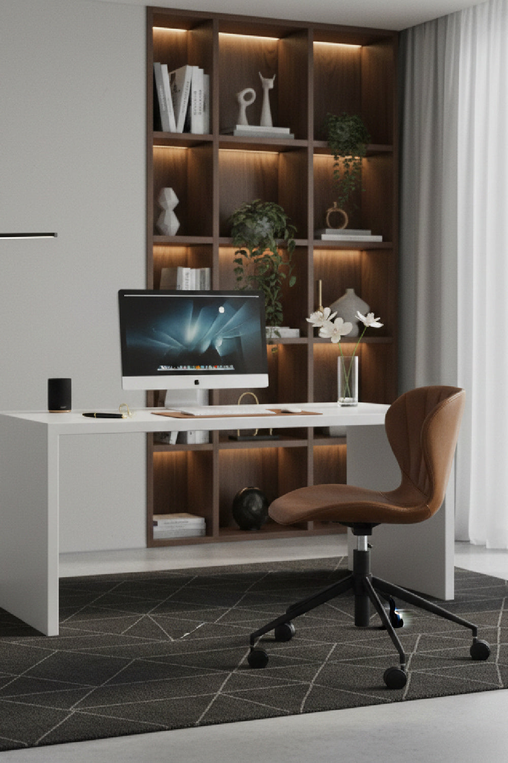 Clamshell Tufted Back by Splendido Arabella Office Chair, alternate view 2
