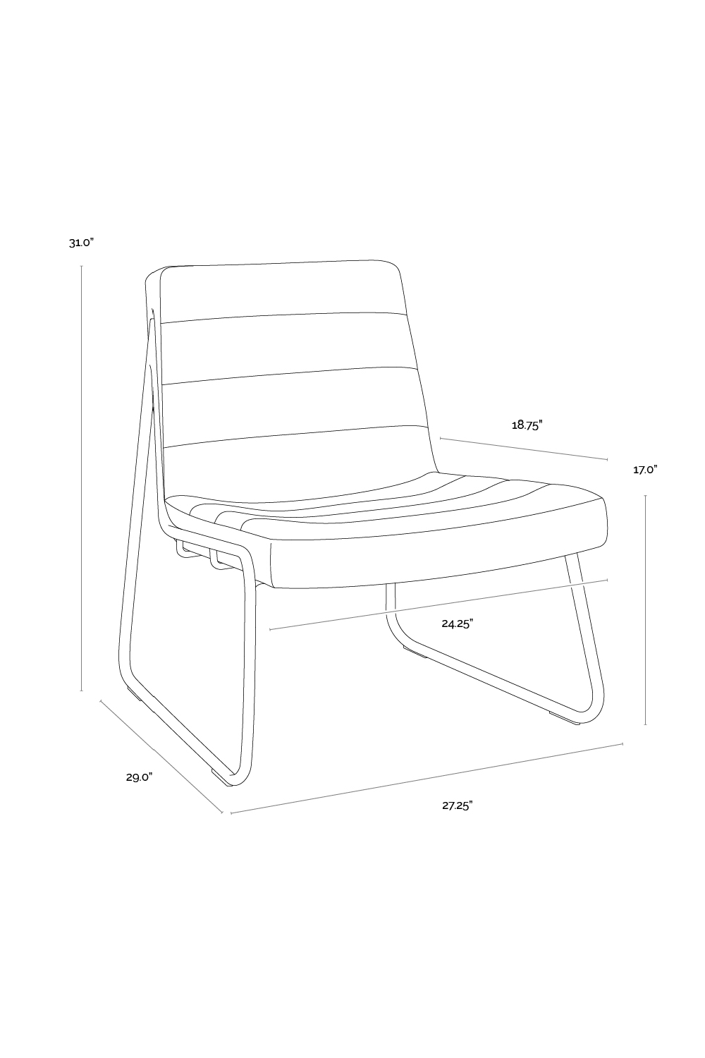 Brown Leather Lounge Chair by Splendido Anton Accent Chair, alternate view 6