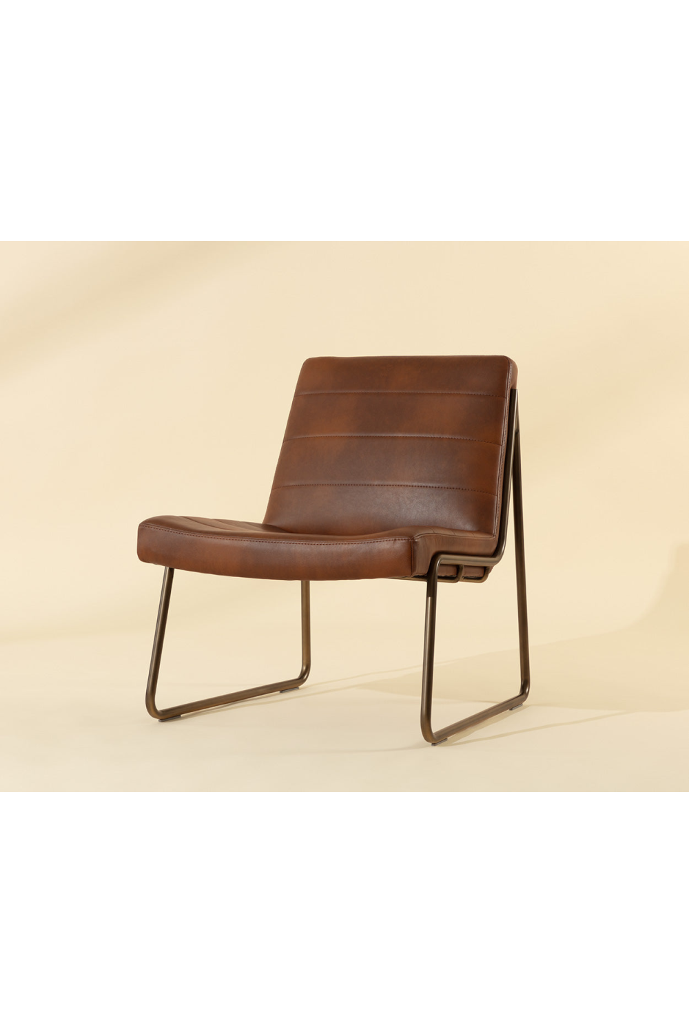Brown Leather Lounge Chair by Splendido Anton Accent Chair, alternate view 8