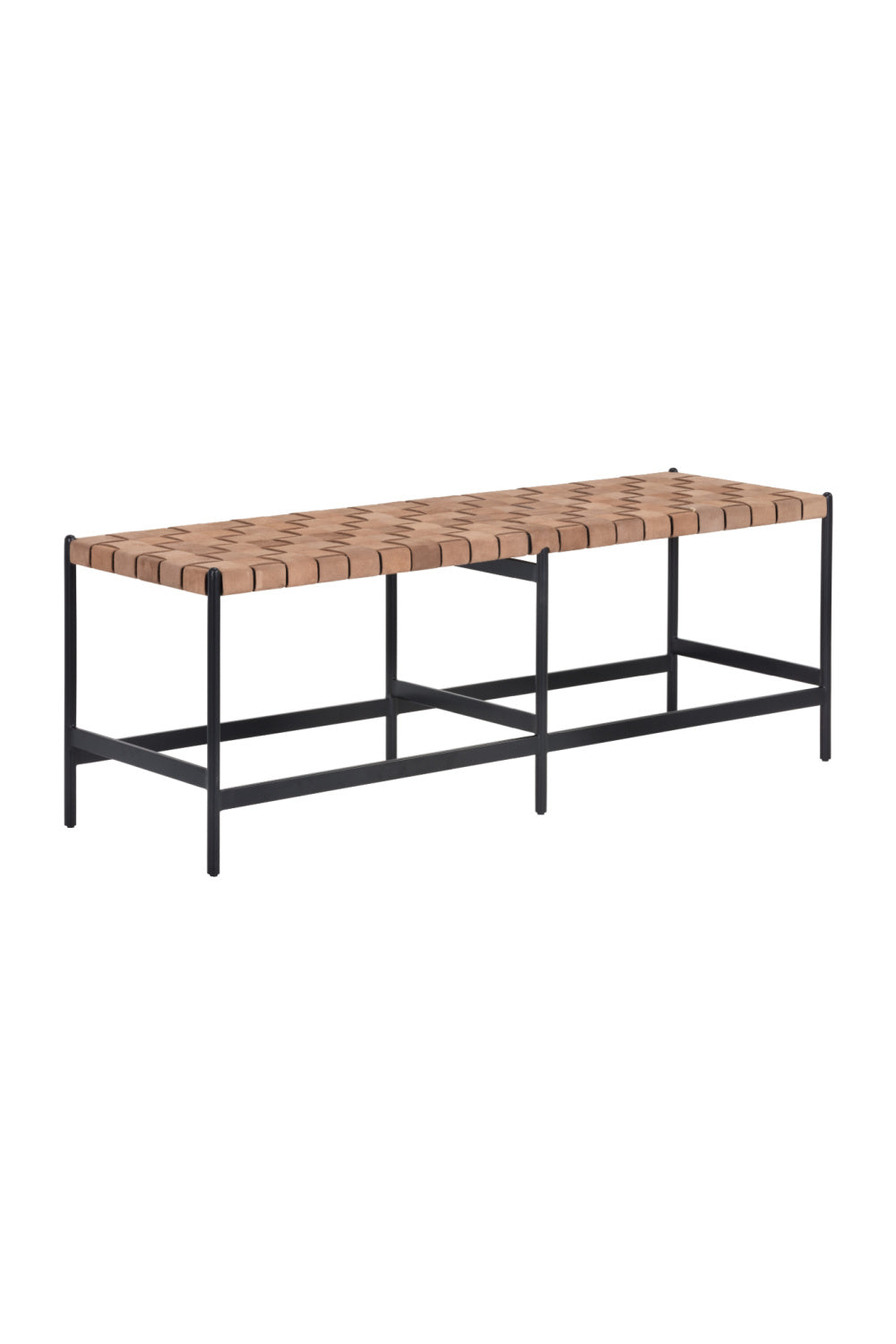 Hand-Woven Leather Bench by Splendido Omari