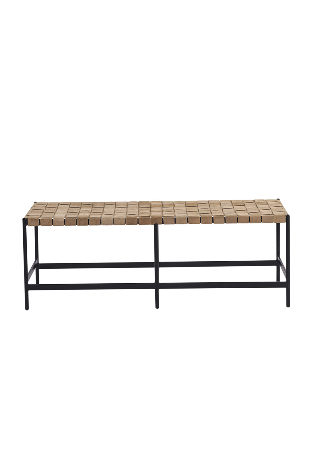 Hand-Woven Leather Bench by Splendido Omari, alternate view 3