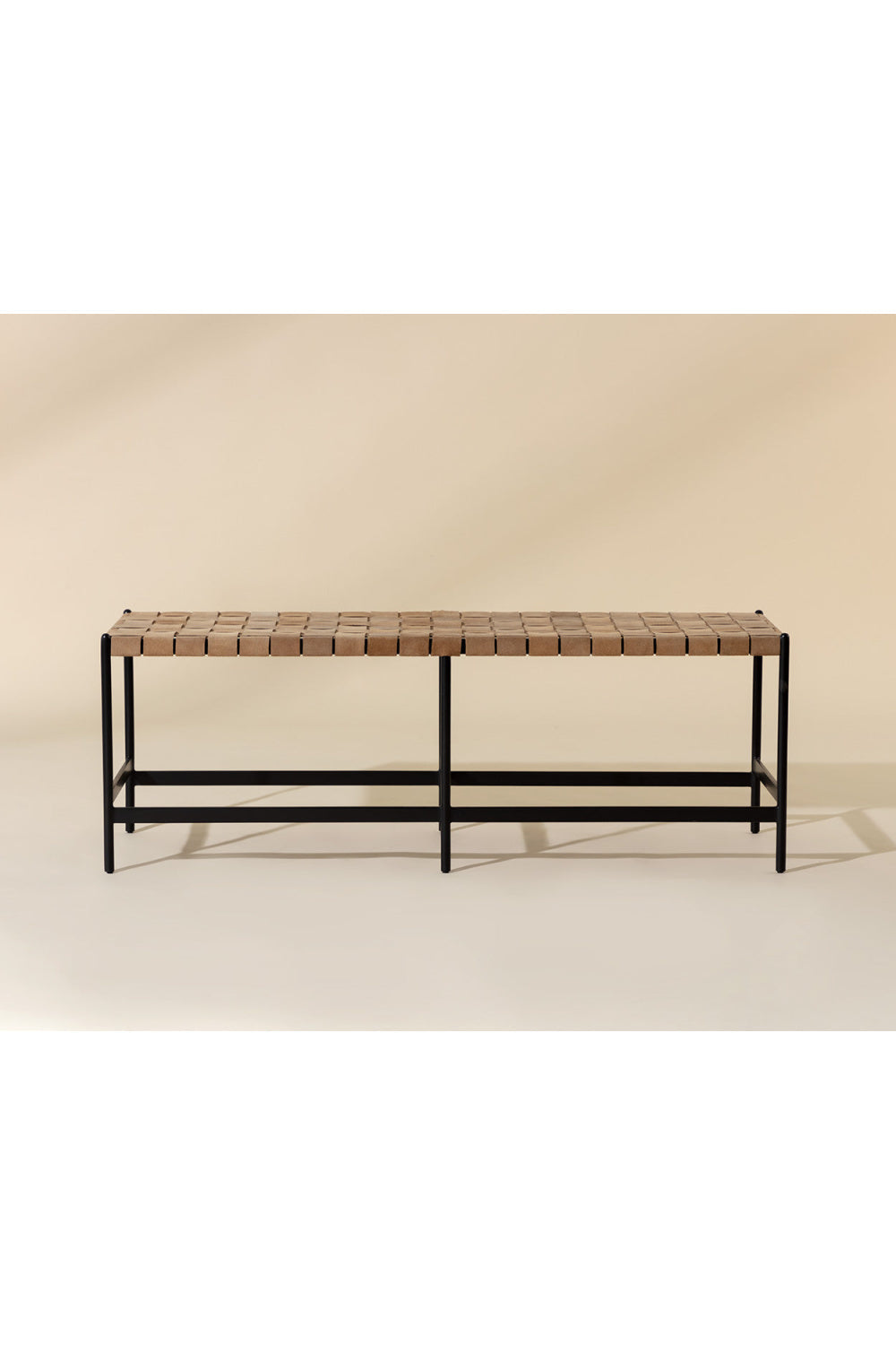 Hand-Woven Leather Bench by Splendido Omari, alternate view 7