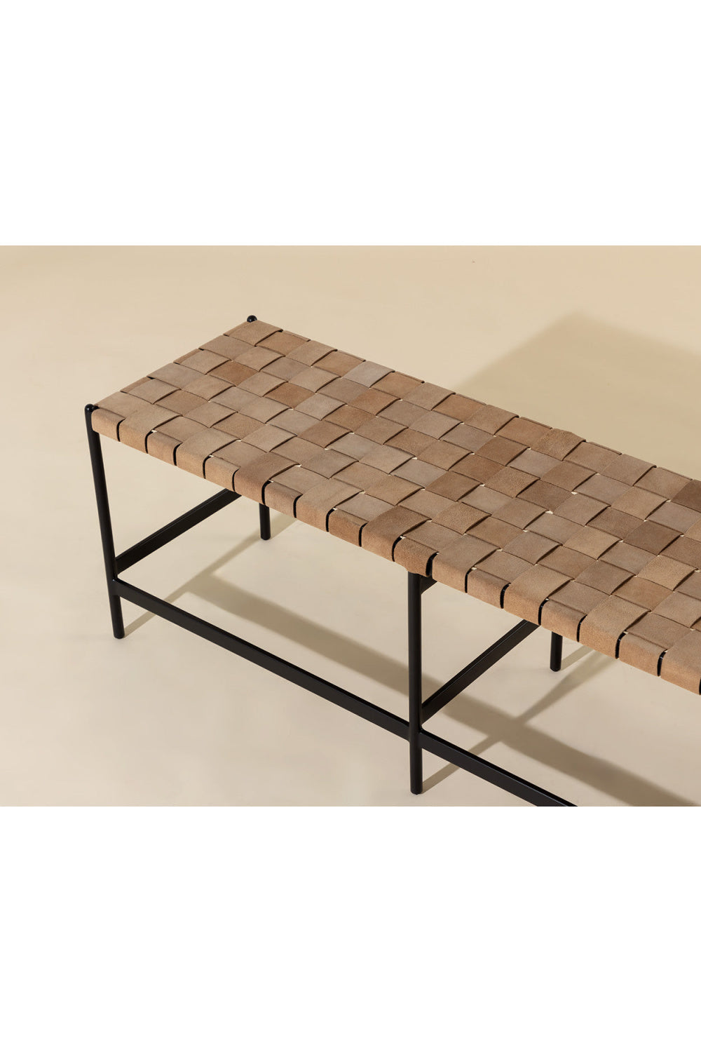 Hand-Woven Leather Bench by Splendido Omari, alternate view 8