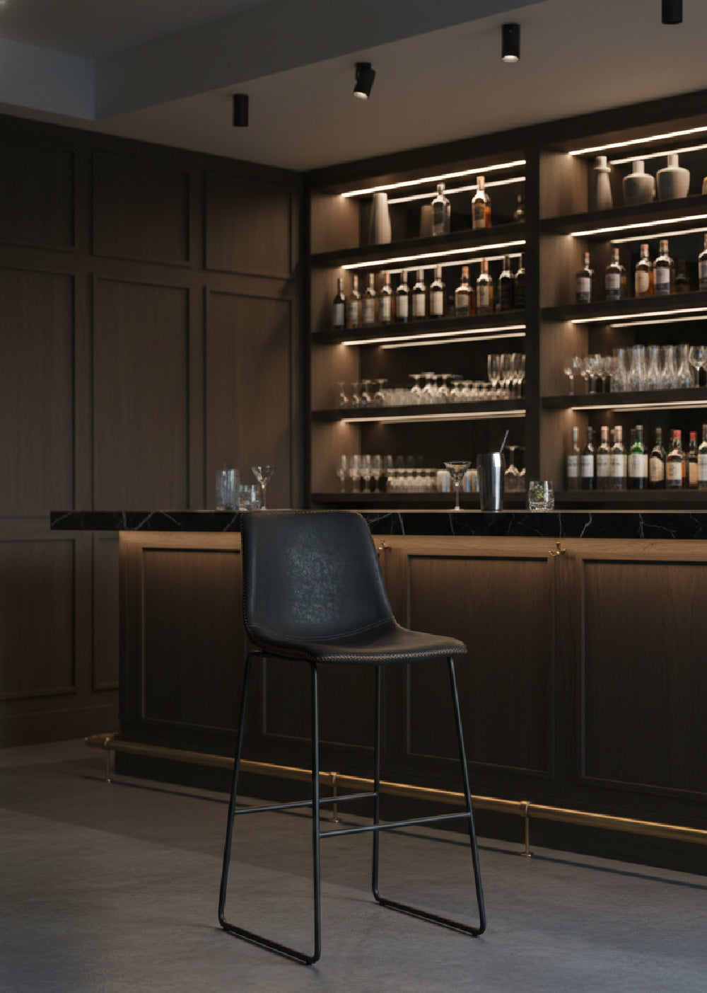 Modern European furniture - Antique Black Bar Stool - www.oroa.com