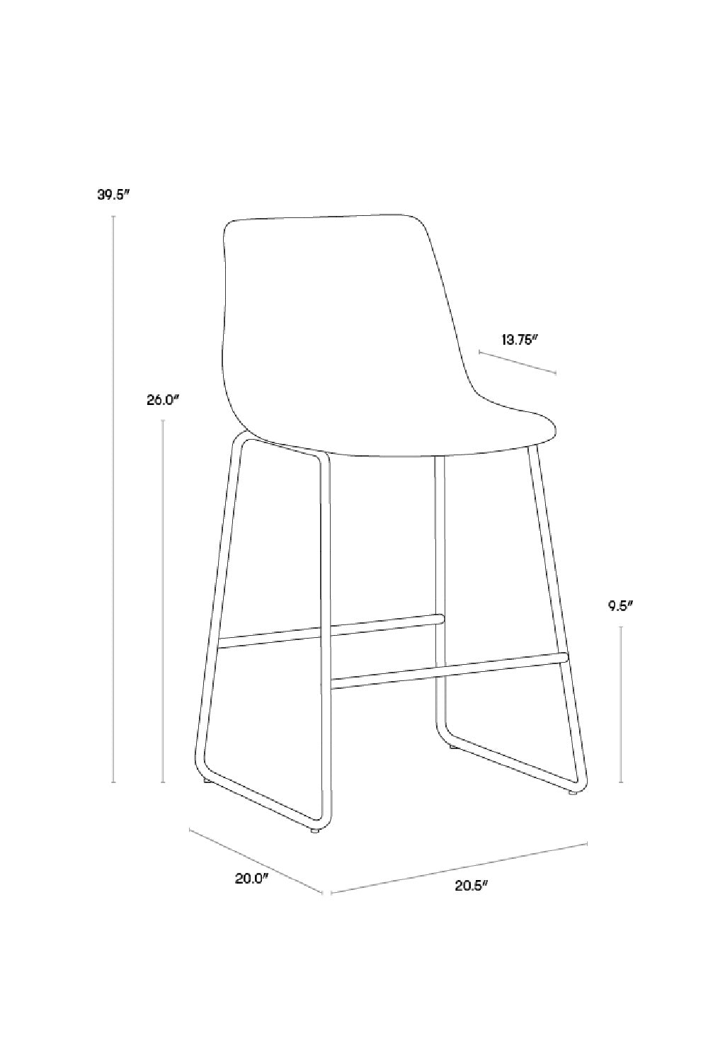 Leather-Look Mid-Century Counter Stools (2) by Splendido Cal, alternate view 23