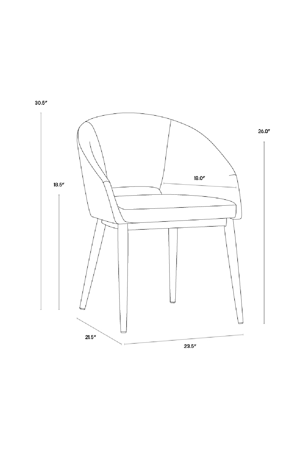 Cutout-Back Dining Amchair by Splendido Thatcher Dining Chair, alternate view 29