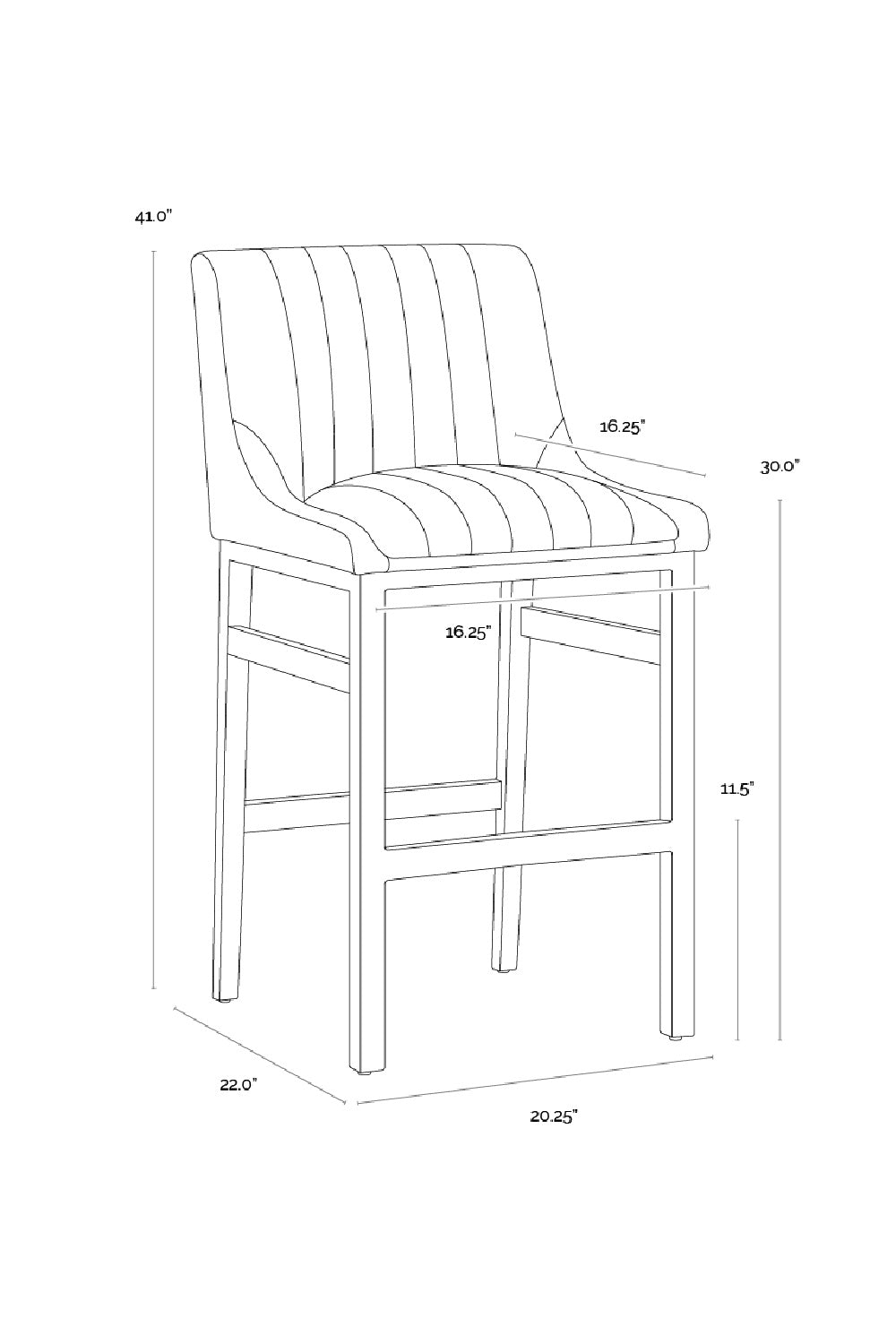 Leather-Look Vertical-Channeled Bar Stool by Splendido Halden Barstool, alternate view 8
