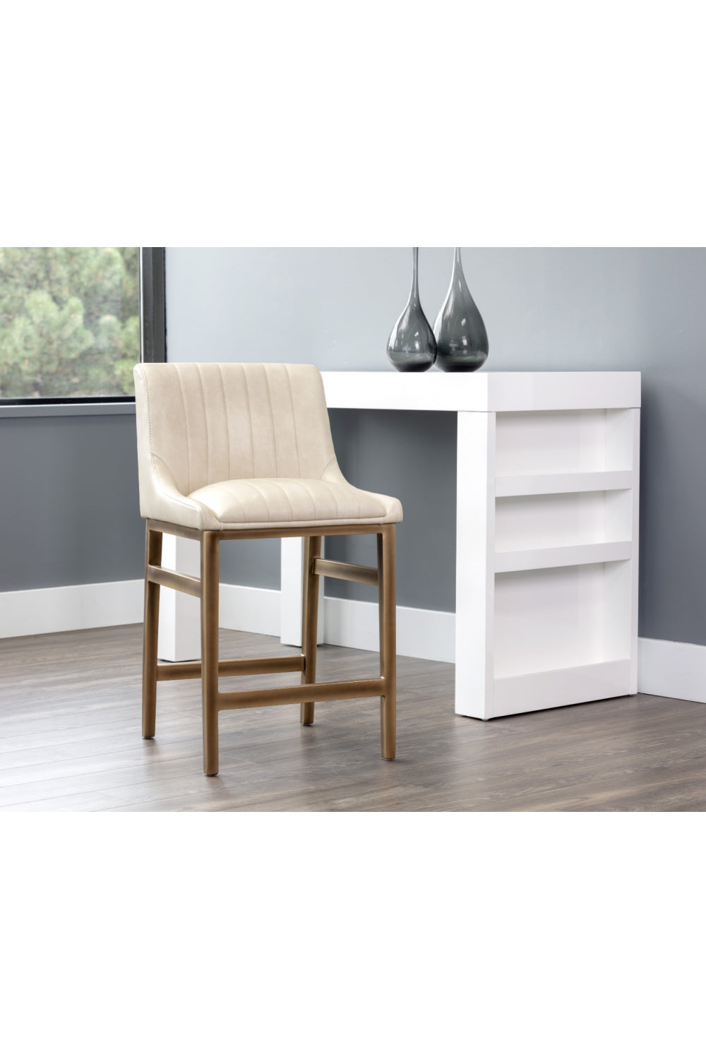 Channel-Tufted Counter Stool by Splendido Halden, alternate view 6