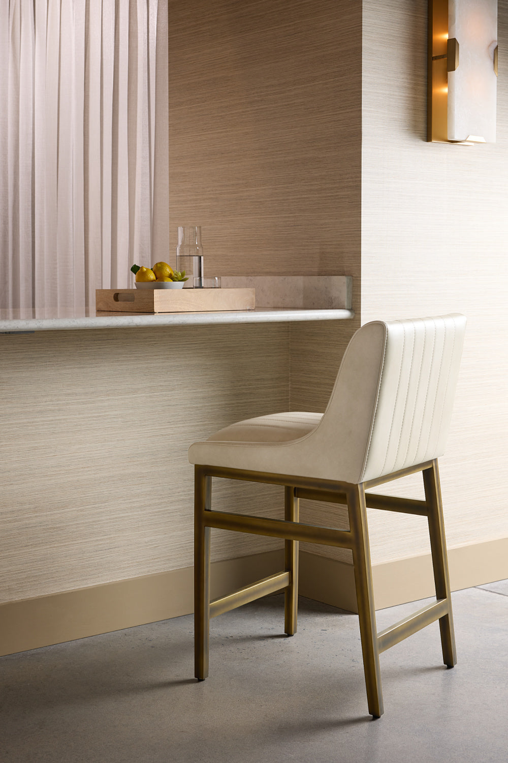 Channel-Tufted Counter Stool by Splendido Halden, alternate view 2