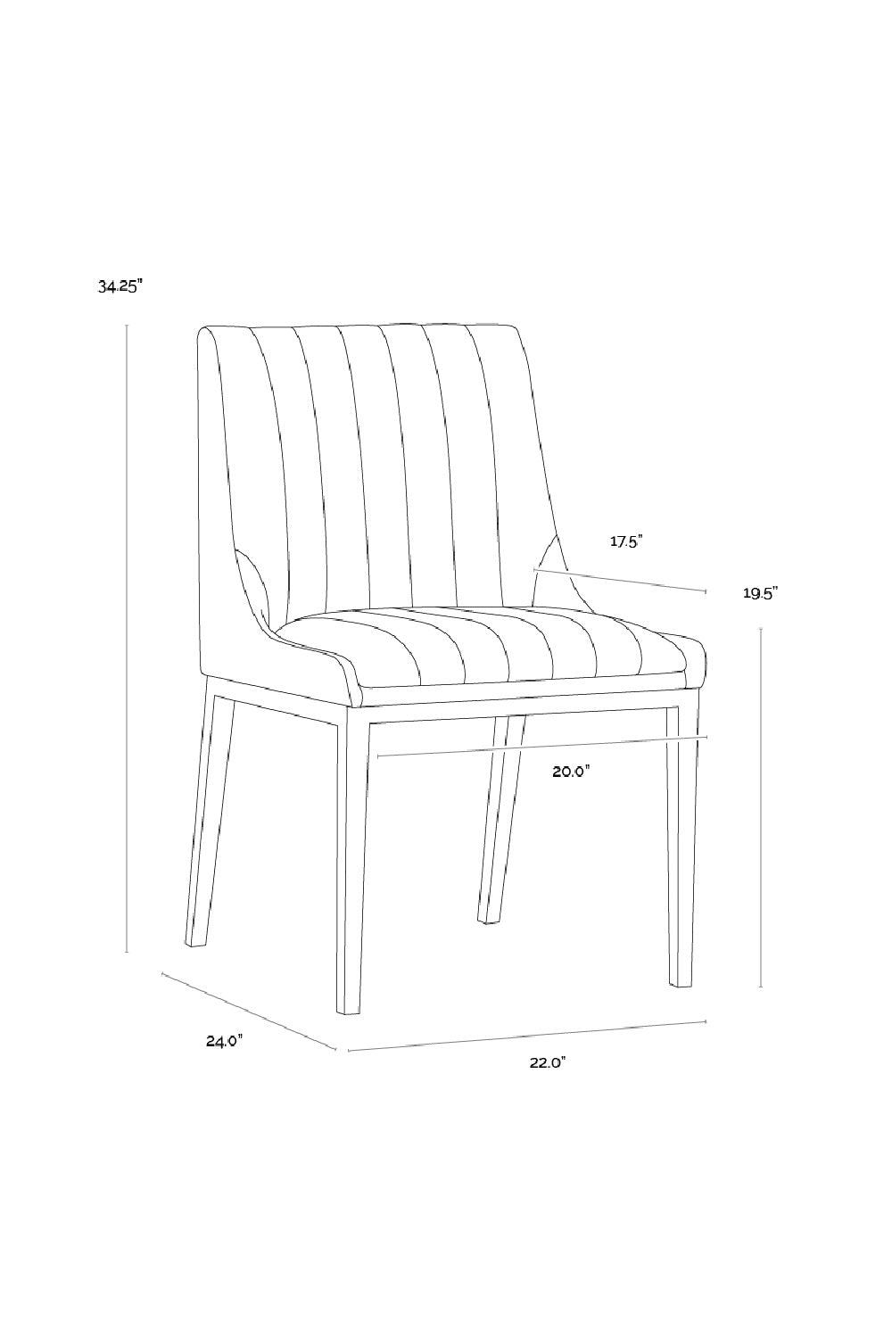 Vertical Stitched Dining Chairs (2) by Splendido Halden, alternate view 37