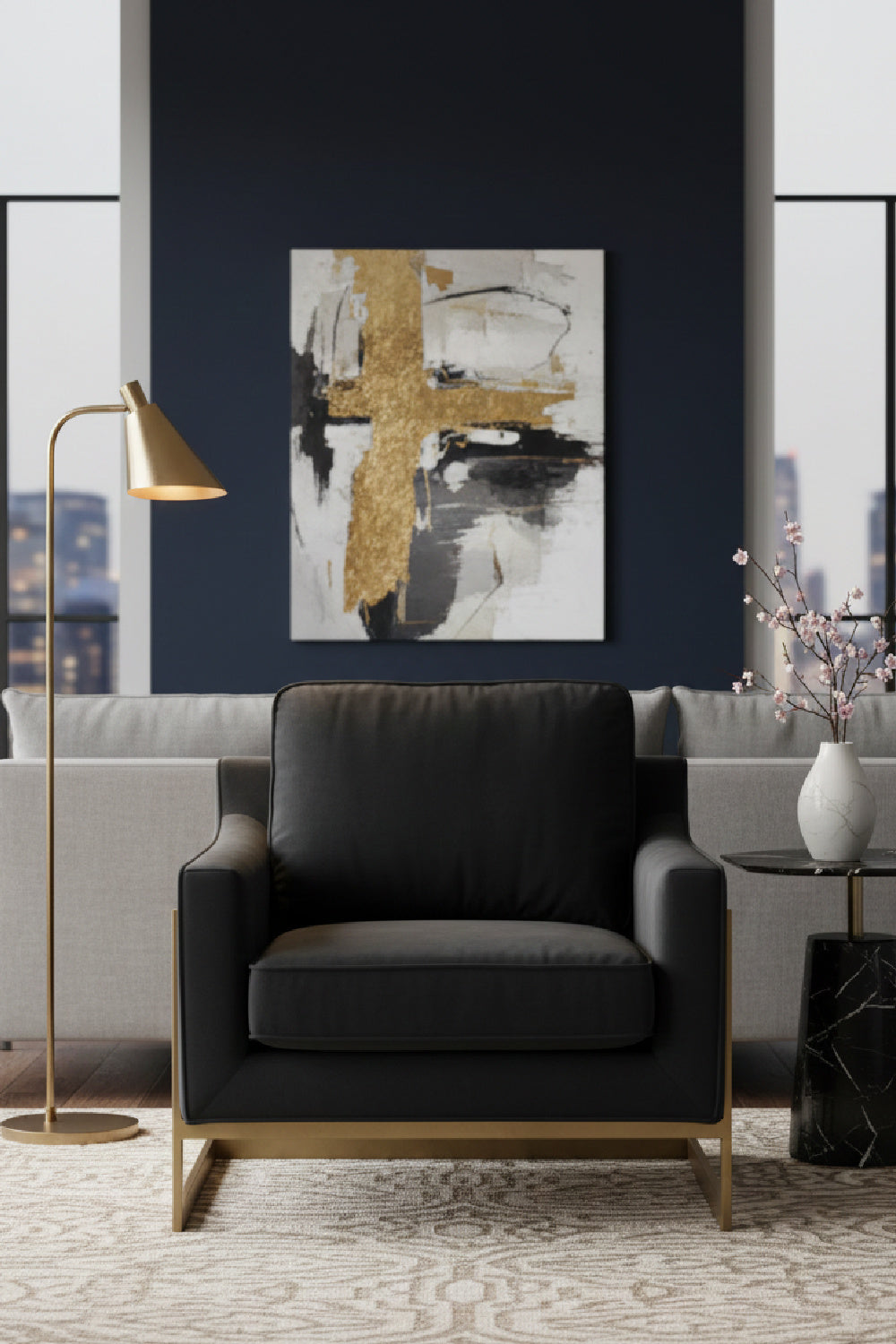 Bronze Frame Cantilevered Lounge Chair by Splendido Kalmin Accent Chair, alternate view 24
