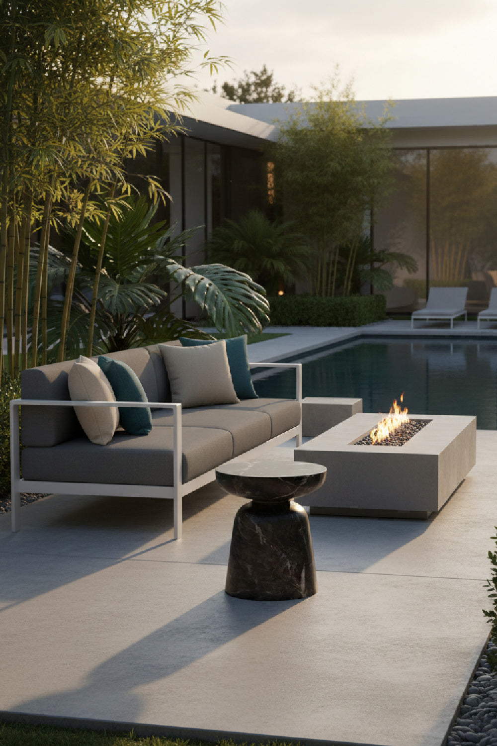Marble-Look Indoor/Outdoor End Table by Splendido Lucida Side Table, alternate view 22