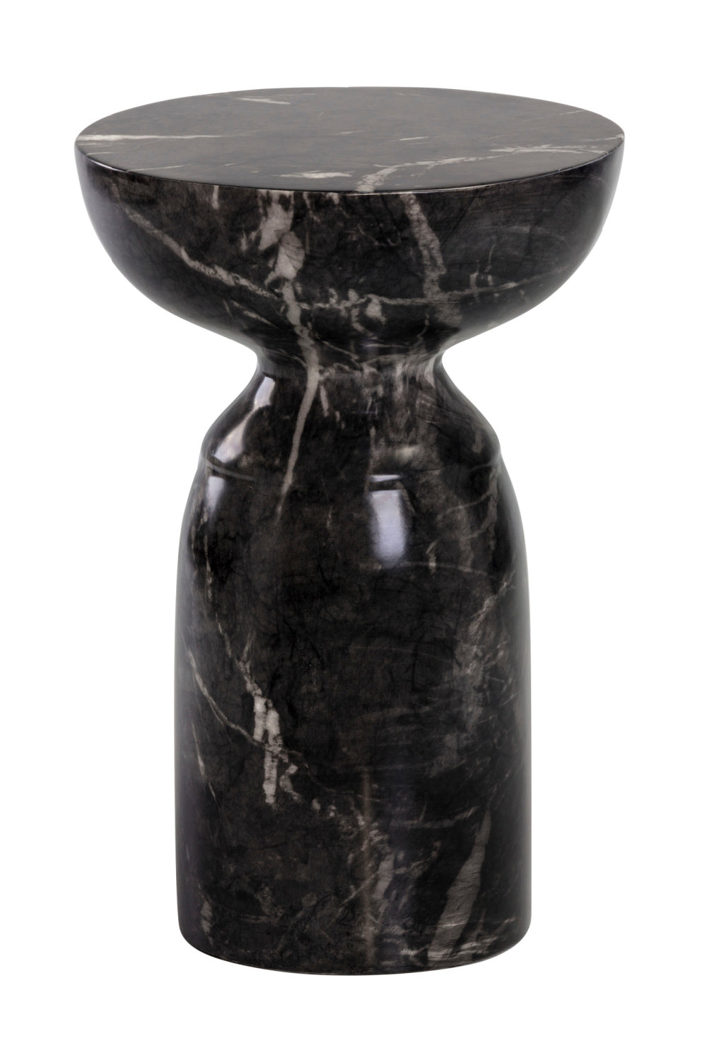 Round Marble-Look Indoor/Outdoor End Table by Splendido Goya Side Table, alternate view 12