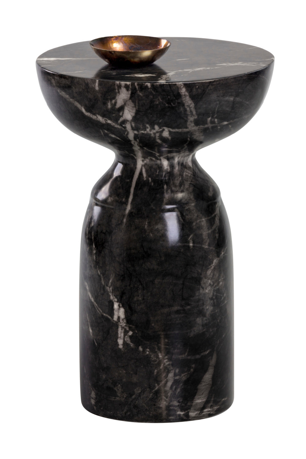 Modern European furniture - Round Marble-Look Indoor/Outdoor End Table - www.oroa.com