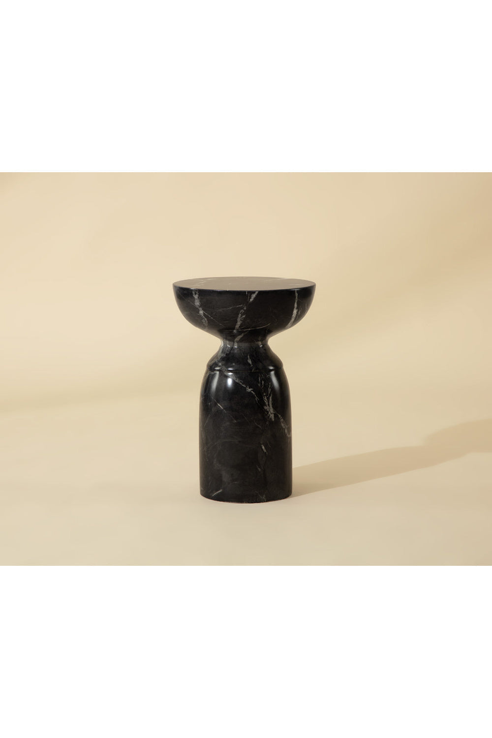 Round Marble-Look Indoor/Outdoor End Table by Splendido Goya Side Table, alternate view 17