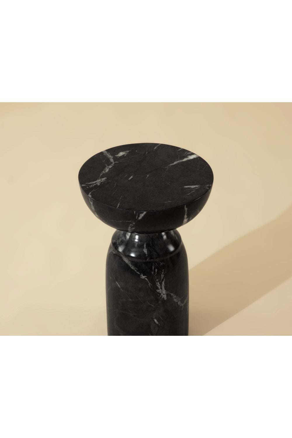 Round Marble-Look Indoor/Outdoor End Table by Splendido Goya Side Table, alternate view 18