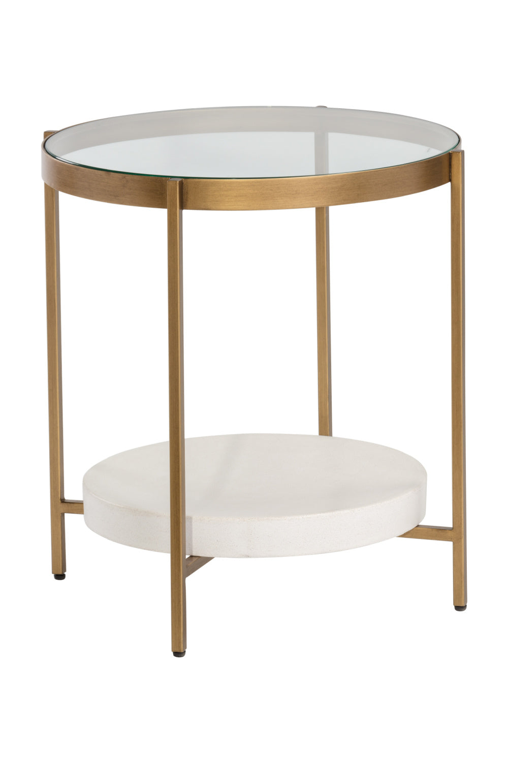 Gold Framed Glass Side Table by Splendido Gia