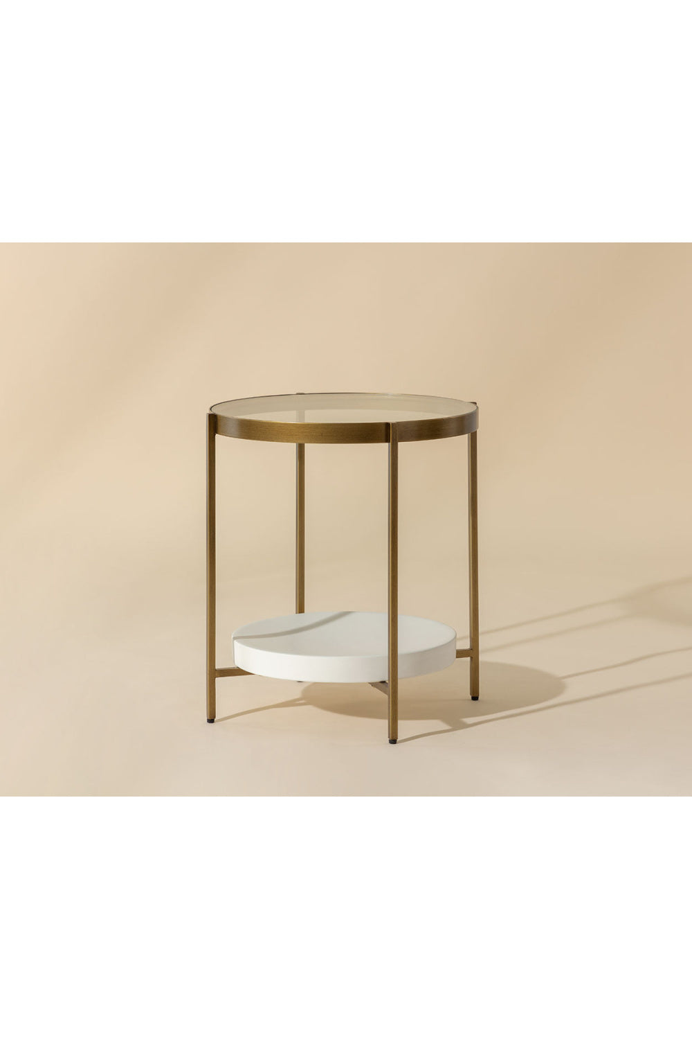 Modern European furniture - Gold Framed Glass Side Table - www.oroa.com