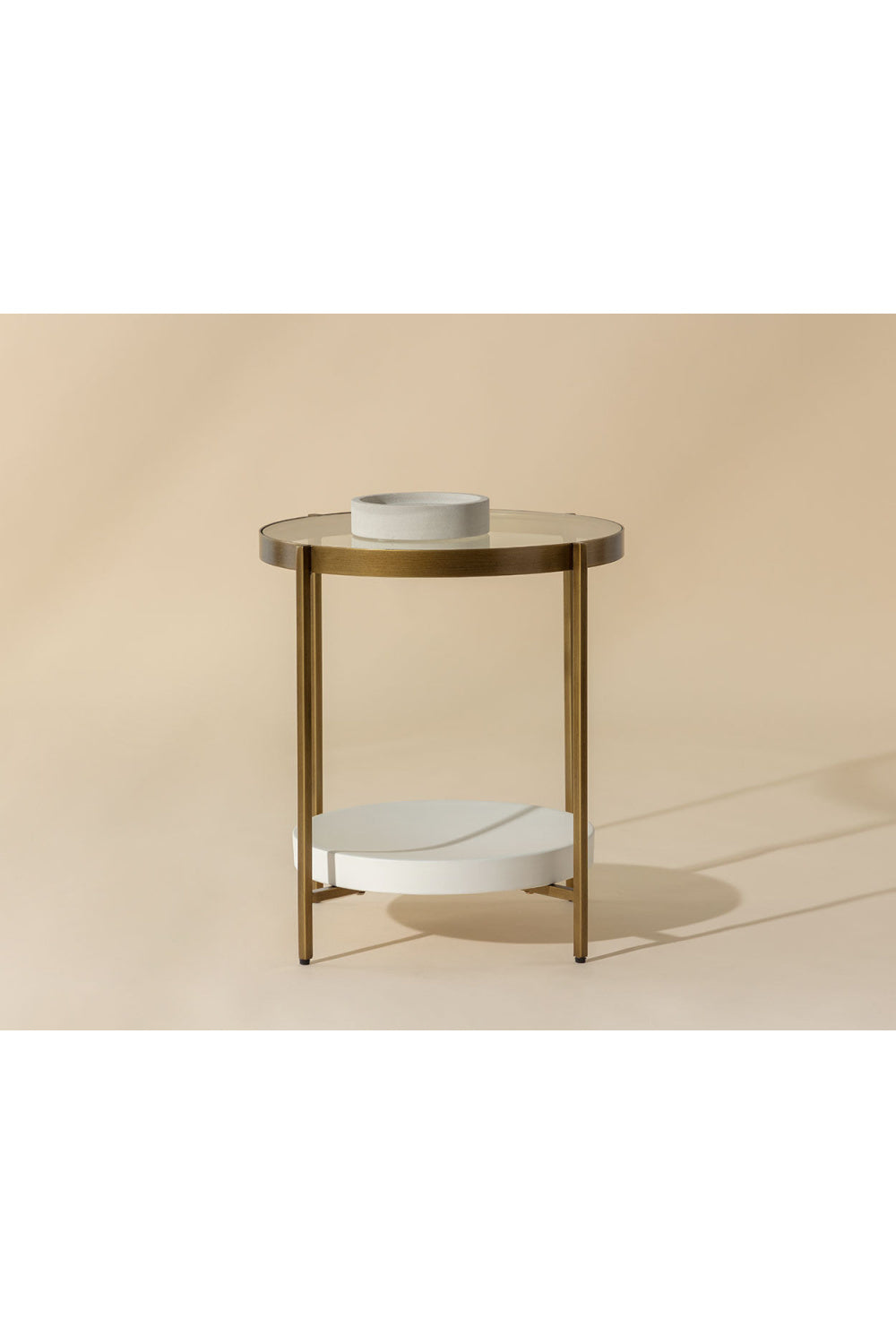 Gold Framed Glass Side Table by Splendido Gia, alternate view 7