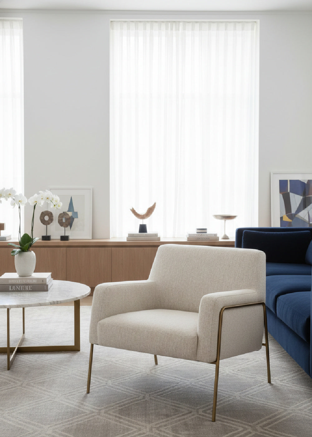 Fabric Upholstered Lounge Chair by Splendido Cybil Accent Chair, alternate view 2
