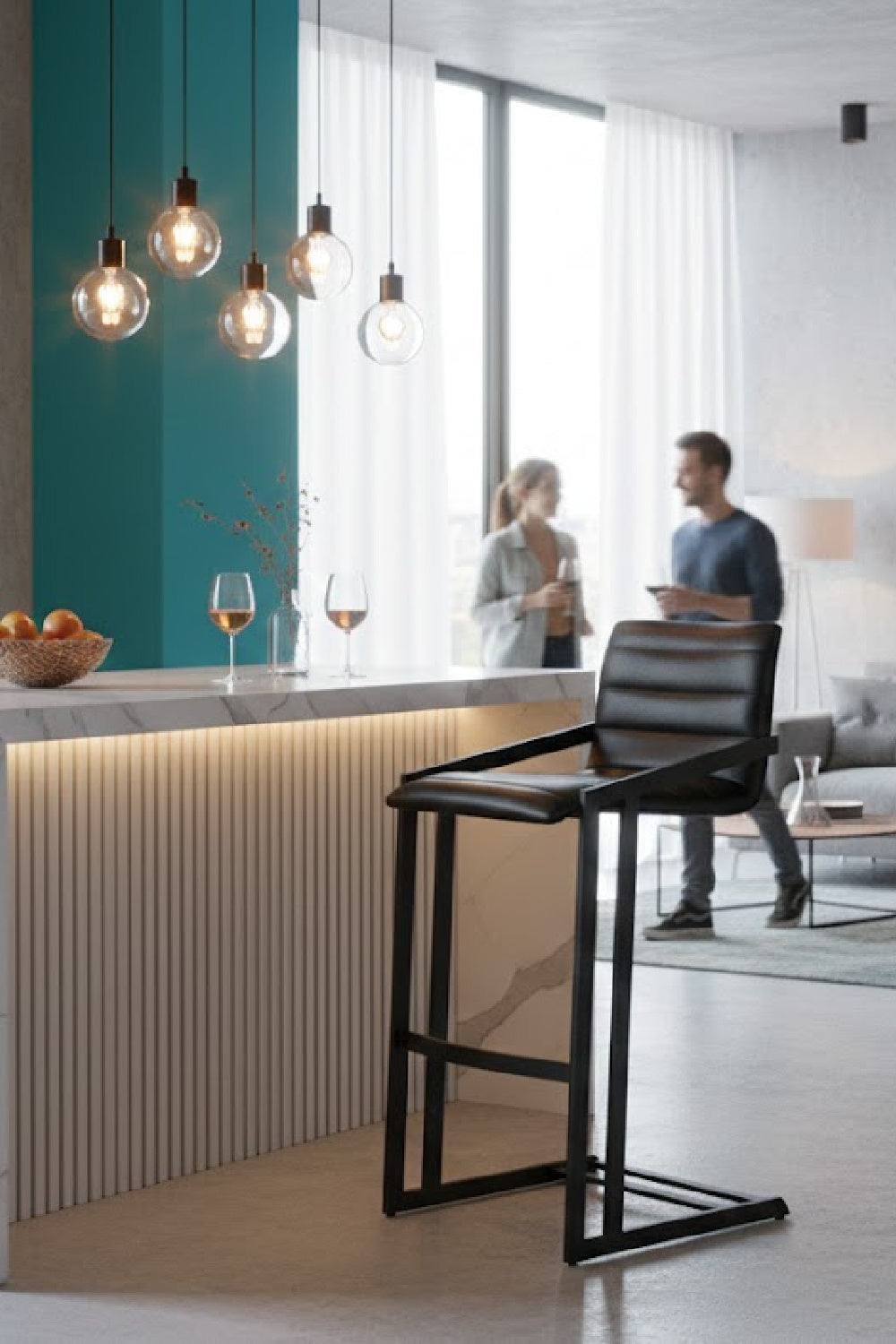 Horizontal Channel-Tufted Bar Stools (2) by Splendido Webber Barstool, alternate view 12