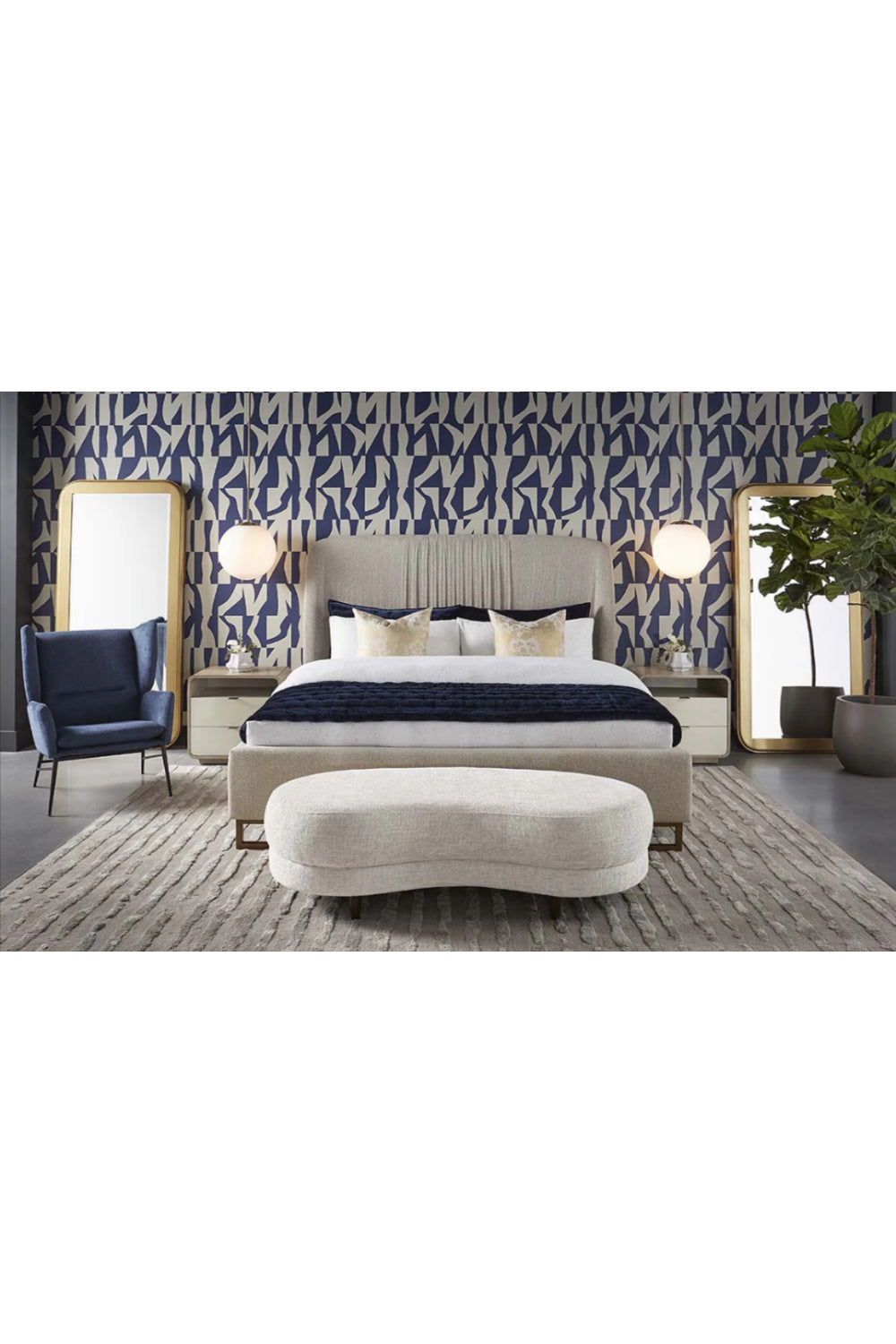 Gray Ruched Headboard Bed by Splendido Nevin, alternate view 5