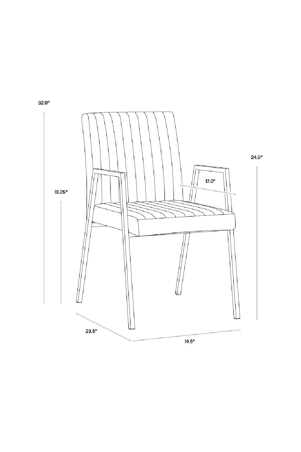Channeled Leather Look Dining Chair by Splendido Homer, alternate view 18