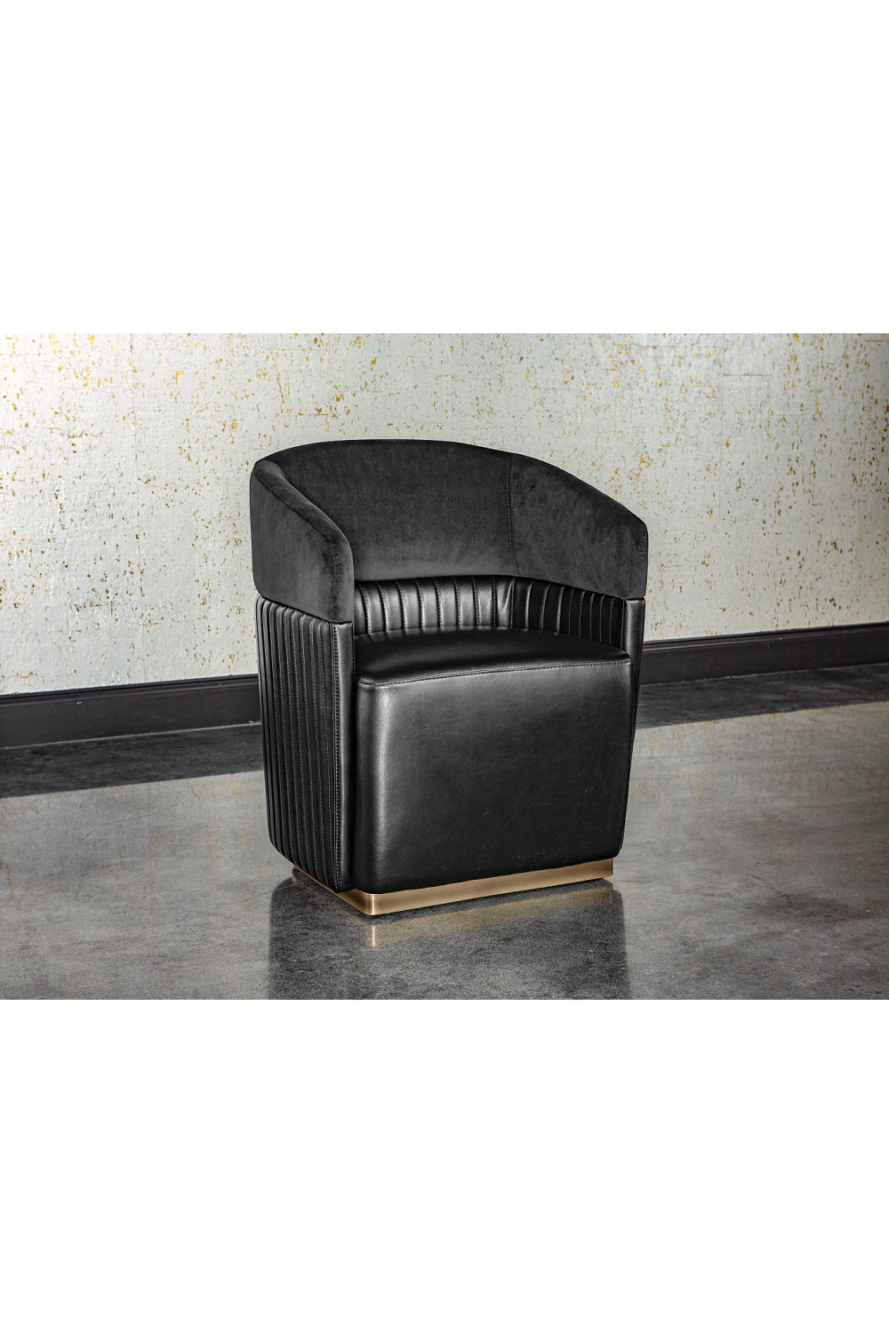 Black Leather Wheeled Lounge Chair by Splendido Genval Accent Chair, alternate view 11